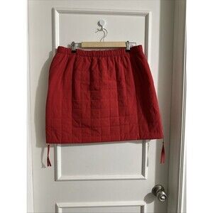 Bohme XL Red Quilted Sarah Pull On Skirt Mini Women’s